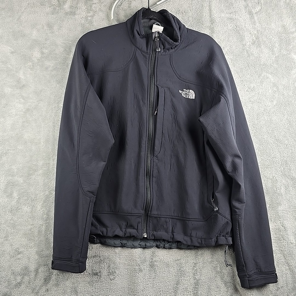 The North Face Apex Softshell Jacket Mens Size Medium Black Full Zip Hiking